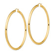 14k Polished 4x80mm Round Tube Hoop Earrings
