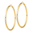 14k Polished 4x80mm Lightweight Round Tube Hoop Earrings
