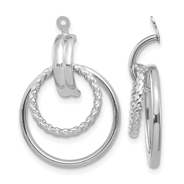14K White Gold Polished & Twisted Fancy Earring Jackets - Birthstone Company