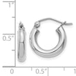 14K White Gold Polished 3mm Tube Hoop Earrings