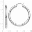 14K White Gold Polished 4mm Lightweight Tube Hoop Earrings