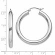 14K White Gold Polished 4mm Lightweight Tube Hoop Earrings
