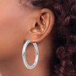 14k White Gold Polished 5mm Tube Hoop Earrings