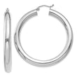 14k White Gold Polished 5mm Tube Hoop Earrings