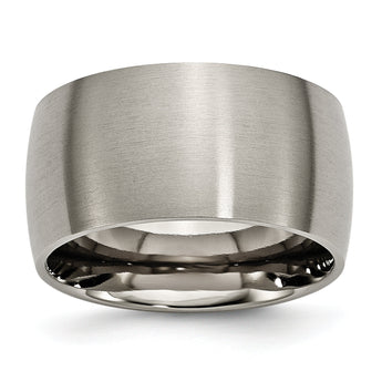 Titanium Brushed Wedding Band with Engravable Unisex Design - 14
