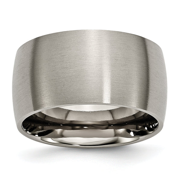 Titanium Brushed Wedding Band with Engravable Unisex Design - 14