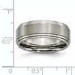 Sophia Jewelers Titanium Unisex Ridged Wedding Band Brushed Satin Finish - 14