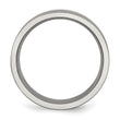 Titanium Brushed 7mm Flat Band with Black Rubber Unisex Wedding Ring - 12.5