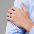 Titanium Wedding Band with Black Carbon Fiber Inlay, Polished Finish, Unisex - 8