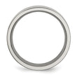 Titanium Wedding Band with Black Carbon Fiber Inlay, Polished Finish, Unisex - 8