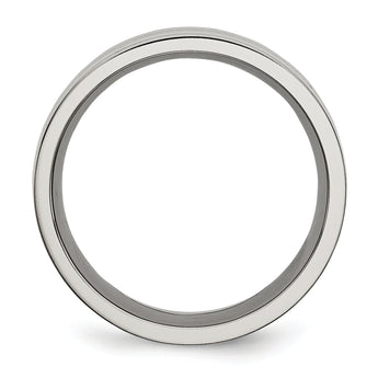 Titanium Wedding Band with Black Carbon Fiber Inlay, Polished Finish, Unisex - 8