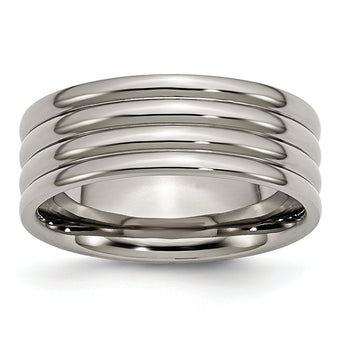 Titanium Polished Unisex Wedding Band with Engraving Option - 10