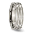 Sophia Jewelers Titanium Grooved Wedding Band with Polished Finish - 11