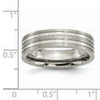 Sophia Jewelers Titanium Grooved Wedding Band with Polished Finish - 11