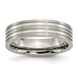 Sophia Jewelers Titanium Grooved Wedding Band with Polished Finish - 11