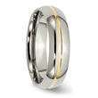 Sophia Jewelers Titanium Wedding Band with Gold Tone Grooved Elegance - 5