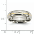 Sophia Jewelers Titanium Wedding Band with Gold Tone Grooved Elegance - 5