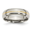 Sophia Jewelers Titanium Wedding Band with Gold Tone Grooved Elegance - 5