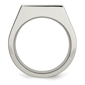 Titanium Wedding Band with White Diamond Polished Finish Unisex
