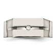 Titanium Wedding Band with White Diamond Polished Finish Unisex