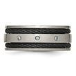 Titanium Wedding Band with Black IP-Plating and Diamonds - Birthstone Company
