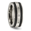 Titanium Wedding Band with Black IP-Plating and Diamonds - Birthstone Company
