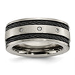 Titanium Wedding Band with Black IP-Plating and Diamonds - Birthstone Company