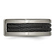 Chisel Titanium Brushed and Polished Black IP-plated Cable 1/20 Carat Diamond 10mm Band - Birthstone Company
