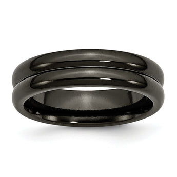 Titanium Polished Unisex Wedding Band 6mm Engravable by Sophia Jewelers - 8.5