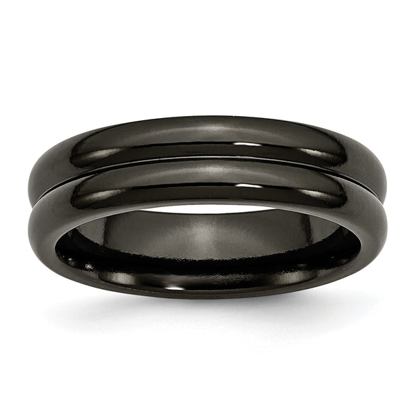 Titanium Polished Unisex Wedding Band 6mm Engravable by Sophia Jewelers - 8.5