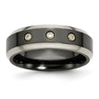 Titanium Black 14K Inlay Unisex Wedding Band with Diamonds