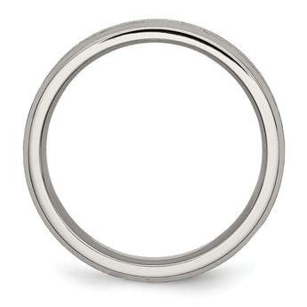 Titanium Wedding Band with Brushed Center and Beveled Edge - 11