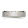 Titanium Wedding Band with Brushed Center and Beveled Edge - 11