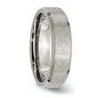 Titanium Wedding Band with Brushed Center and Beveled Edge - 11