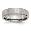 Titanium Wedding Band with Brushed Center and Beveled Edge - 11