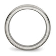 Titanium Grooved Edge Unisex Wedding Band with Polished Finish - 8.5
