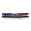 Titanium Unisex Wedding Band with Polished Multi-Color Anodized Finish