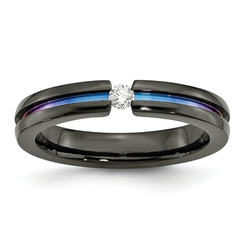 Titanium Unisex Wedding Band with Polished Multi-Color Anodized Finish