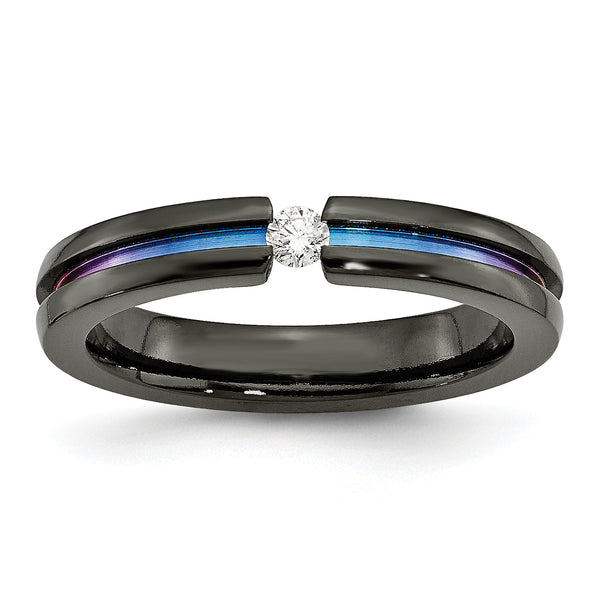 Titanium Unisex Wedding Band with Polished Multi-Color Anodized Finish