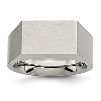 Titanium Polished and Brushed Signet Ring - Birthstone Company