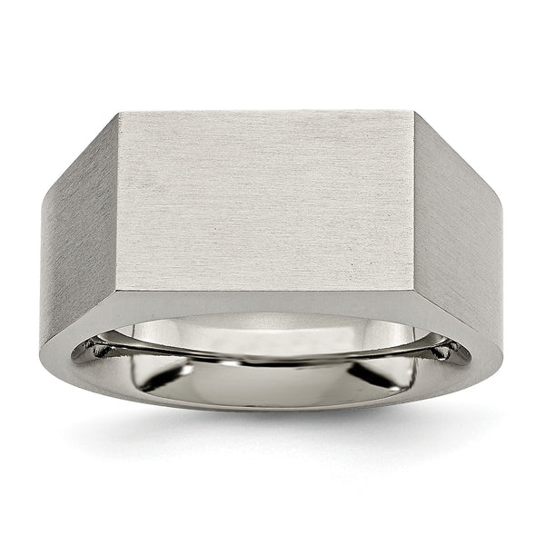 Titanium Polished and Brushed Signet Ring - Birthstone Company