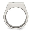 Titanium Polished CZ Signet Ring - Birthstone Company