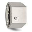 Titanium Polished CZ Signet Ring - Birthstone Company