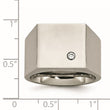 Titanium Polished CZ Signet Ring - Birthstone Company