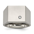 Titanium Polished CZ Signet Ring - Birthstone Company