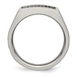 Titanium Polished and Brushed Black CZ Ring - Birthstone Company
