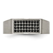 Titanium Polished and Brushed Black CZ Ring - Birthstone Company