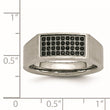Titanium Polished and Brushed Black CZ Ring - Birthstone Company