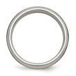 Chisel Titanium Polished 1/5 Carat Diamond Ridged Edge 7mm Band