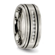 Chisel Titanium Brushed Polished and Enameled 1/4 Carat Diamond 9mm Band - Birthstone Company